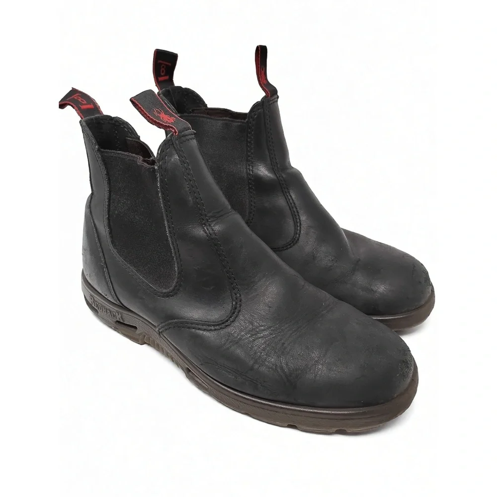 Redback Easy Escape Boots Men Size 8 Leather Chelsea Slip-On Workwear Industrial